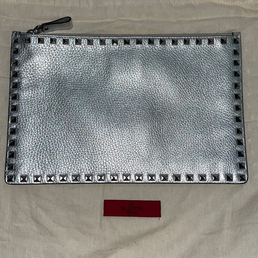 Valentino, Rockstud Large Flat Pouch Clutch Bag
